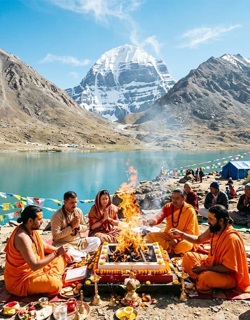 Rudra Homatmak Puja At Kailash Mansarovar